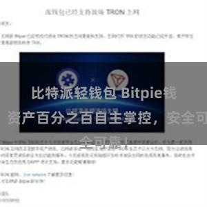 比特派轻钱包 Bitpie钱包：资产百分之百自主掌控，安全可靠！