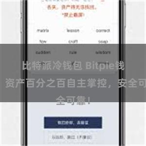 比特派冷钱包 Bitpie钱包：资产百分之百自主掌控，安全可靠！