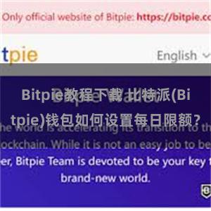 Bitpie教程下载 比特派(Bitpie)钱包如何设置每日限额？