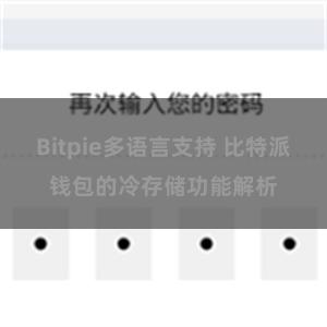 Bitpie多语言支持 比特派钱包的冷存储功能解析